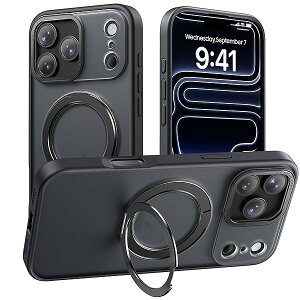 【多機能360度回転スタンド】 iPhone 17 Pro Max との互換性あり ケース マグネット搭載 ワイヤレ