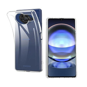 �X�}�[�g�t�H�� �P�[�X AQUOS R8 SH-52D / SH-R80 �Ή� ���� (Transparent) TPU ���^ �y�� �ϏՌ� �\�t�g�P