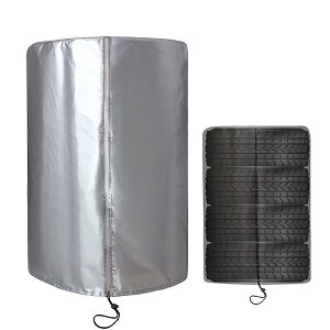 タイヤカバー 屋外 保管 防水 4本 幅85×高さ120cm タイヤ保管 厚手 収納 汚れ防止 劣化を防ぐ 雨よけカバー 紫外線カット 収納袋付き SUV用 (15/16/17/18/19インチ) シルバー YWLYLTZ01-LS