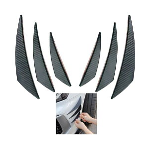 エアロフィン カナード ティーグルブラン 汎用 ユニバーサル 傷 パーツ 車 保護 キズ 防止 フロント バンパー 保護 ブラック 6個 セット
