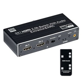 BLUPOW 4K60Hz・HDR対応 HDMI切替器 2入力1出力+音声分離（同軸・光デジタル・R/L・3.5mm音声出力搭載）セレクター オーディオ分離機 音声分配器 HDCP2.2・ARC対応 hdmiスイッチャー PS5・PS4Pro・Xbo