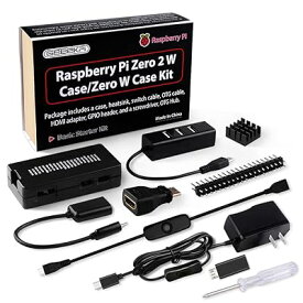 GeeekPi Raspberry Pi Zero 2 Wケースキット（Raspberry Pi Zero 2 Wケース、電源、ヒートシンク、20Pin GPIOヘッダー、4ポートUSBハブ、ON/OFFスイッチケーブル付き、Pi Zero 2 W/