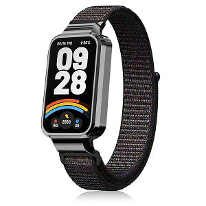 バンドXiaomi Smart Band 9 Active/Xiaomi Redmi Smart Band 3 対応 ナイロンバンド ベルクロバンド 軽量 柔らかい 通気性 耐汗性 マジックテープ スポーツバンド 替えバンド 交換バンド Xiaomi