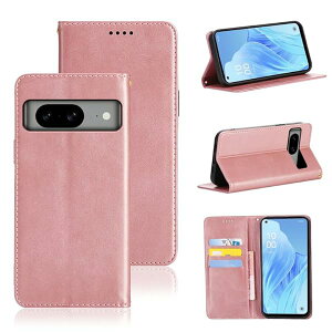 Google Pixel 8 ケース 手帳型 Google Pixel8 手帳型 ケース カバー PUレザー カード収納 財布型 耐衝撃 ケース マグネット スタンド機能付き 5色 (Google Pixel8 ケース 手帳型) (ライトローズゴール