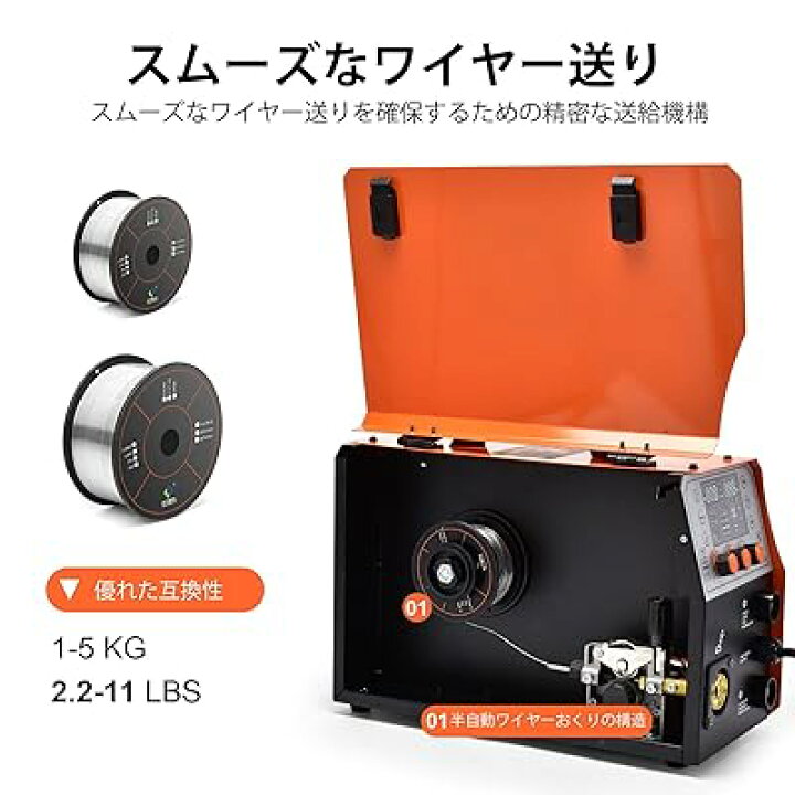 楽天市場】半自動 溶接機 アルミ溶接 100V 200V 兼用 ガス ノンガス 
