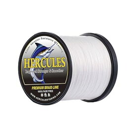 HERCULES PEライン 色落ちない 釣りライン 4本編み[ホワイト 300M 0.4号 (3.6kg/8lb Φ0.1mm)]釣り糸 高強度 高感度 高飛距離 真円近似 PE釣糸 充実なタイプ