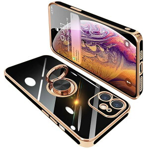 iPhone12 Mini P[X Ot ACtH12Mini O Jo[ ϏՌ TPU bLH 360°] X^h@\ ԍڃz_[ Xgbvz[t 5.4C`iubNj