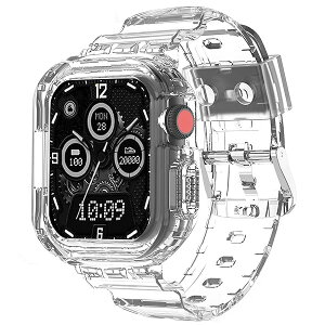 Apple Watch バンド ケース 一体型 対応 49mm 45mm 44mm 42mm 41mm 40mm 38mm アップルウオッチ バンド アップルウオッチ ベルト TPUケース 一体型 Apple Watch Series 10 耐衝撃