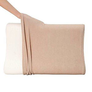 枕カバー のびのび枕カバー 伸縮タイプ 着脱簡単 抗菌防臭 柔らかい まくらカバー タオル地 パイル 洗える 筒型 無地 ・ ブラウン 約36X57cm(適応まくらサイズ 約 35x55〜50x70cm)