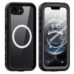 iPhone 16E p hP[X MagSafeΉ IP68hKi h ho ACtH16e X}zP[X Jo[ Xgbvz[t 360°ی ϏՌ (ubN, iPhone 16ep)