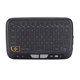 タッチパッド付きポータブル2.4GHzミニワイヤレスキーボード、ボックス用10mリモコン、スマートTV、QWERTYレイアウト、幅広い互換性