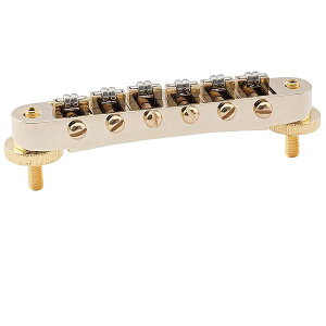 Pro ローラーサドルブリッジ 10.4mmピッチ ABR Tune-O-Maticブリッジ LPレスポールエレキギター用、ゴールド