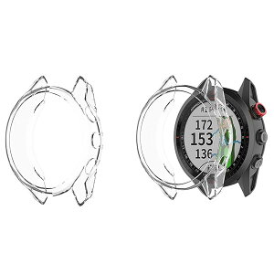 for Garmin Approach S62 ケース, シリコーン TPU ケース カバー 対応 GARMIN(ガーミン) ゴルフナビ GPS Approach S62 (2 ケース-透明+透明)