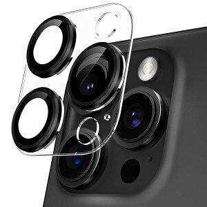 カメラカバー iPhone 16 Pro/16 Pro Max用 カメラフィルム 透明台座 全面保護 9H強化ガラス 傷防止 レンズ保護 耐衝撃 アイフォン16 プロ/16 プロmax用 カメラ保護 高透過率 黒縁取り 露出オーバー防止