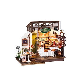 ミニチュアハウス カフェ 喫茶店 NO.17 Café ミニチュアハウスキットドールハウス DIY 立体パズル LED 手作りキット 組み立て 木製パズル ウッドクラフト イラスト説明書付き 公式販売 子供 大人向け インテリア小物 暇つぶし プレゼ