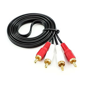 RCA ケーブル【ブラック1.5M】オーディオケーブル ステレオ 音声ケーブル 2RCA to 2RCA 赤白 変換 HiFi音質 金メッキコネクCDプレーヤー スピーカー 車載オーディオに対応