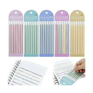 付箋細い 【5グループ】付箋フィルム 付箋セット 極細ふせんタイトルインデックス付き、半透明、蛍光色、薄型、学用品、事務用品、文房具などに