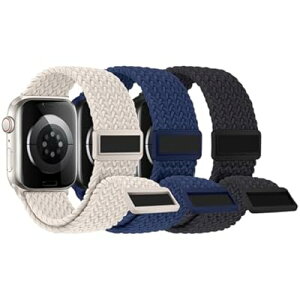 3枚入り コンパチブル アップルウォッチ バンド 41mm 40mm 38mm ナイロン Apple Watch バンド 編み込み 磁気式バックル マグネット アップルウォッチ スポーツバンド 伸縮性 iWatch Series 9 8 7 6 5