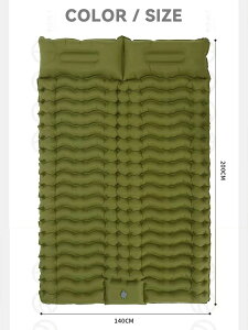屋外旅行用エアマットレス,枕付き,キャンプ用ダブルスリーピングパッド,自己膨張式マットレス,2人用ベッド,ハイキング