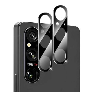 【2枚セット】Xperia 1 VI カメラフィルム エクスペリア1 VI SO-51E SOG13 カメラ保護フィルム レンズ保護ガラスフィルム 2.5D 高透過率 硬度9H スクラッチ防止 気泡ゼロXperia 1 VI 対応 (ブラック)