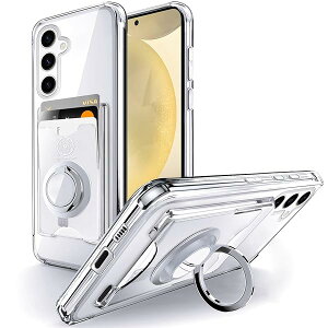 Galaxy S24FE �p �P�[�X Galaxy S24FE �P�[�X �J�[�h���[ �w�ʃ|�P�b�g �����O�t�� �X�^���h�@�\ �ϏՌ� ���� TPU �X�}�z�P�[�X �M�����N�V�[ S24FE �J�o�[ - �N���A