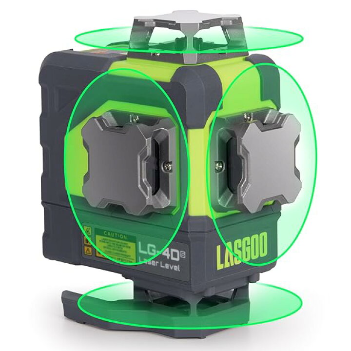楽天市場】4x360° レーザー墨出し器、2 つの再充電可能な李イオン電池 