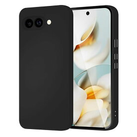 Google Pixel 9a ケース シリコン 耐衝撃 カバー グーグル ピクセル9a スマホケース ストラップホール付き シリコーン ワイヤレス充電対応 マット質感 持ちやすい 衝撃吸収 柔軟 軽量 薄型 ソフトケース （ブラック）