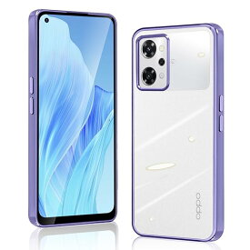 OPPO Reno9 A ケース OPPO Reno7 A ケース クリア OPG04 耐衝撃 カバー オッポ リノ9 A スマホケース ストラップホール付き メッキ加工 衝撃吸収 軽量 薄型 透明 TPU 携帯ケース （ブラック）