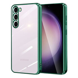 Galaxy S23 FE ケース クリア カバー ギャラクシー S23 FE ケース 耐衝撃 スマホケース ストラップホール付き メッキ加工 衝撃吸収 軽量 薄型 柔軟 透明 TPU 携帯ケース (ブルー)