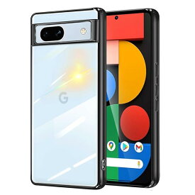 Google Pixel 7a ケース クリア グーグル ピクセル 7a ケース 耐衝撃 スマホケース メッキ加工 カバー ストラップホール付き 衝撃吸収 光沢感 軽量 薄型 柔軟 透明 TPU googleピクセル7a ケース （ブラック）