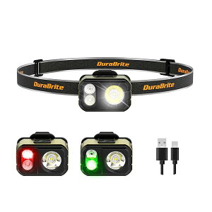 LED�w�b�h���C�g USB�[�d�� ���P�x400���[���� ���y�� ���^ �w�b�h�����v 7���[�h IP67�h�� �Ԕ�