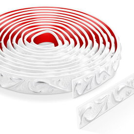 3 メートル ピールアンドスティック 壁用トリム、3D PVC コーナートリム、自己粘着性 モール