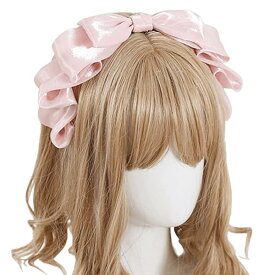 ロリータ風 lolita カチューシャ リボン (ピンク)