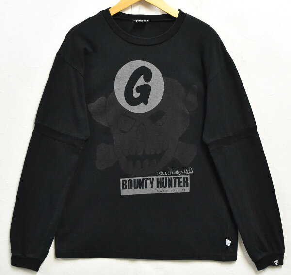 【コラボ】GOODENOUGH×BOUNTY HUNTER グッドイナフ×バウンティハンター 裏原 長袖Tシャツ ロンT ブラック メンズM【中古】▼
