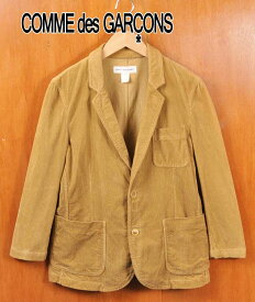 フランス製 / COMME des GARCONS SHIRT コム・デ・ギャルソン シャツ / コーデュロイ テーラードジャケットスタイル 2つボタンジャケット / オーカー / メンズS【中古】▽