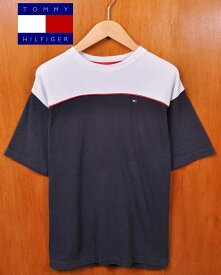 TOMMY HILFIGER トミーヒルフィガー / 半袖Tシャツ / ネイビー×ホワイト×レッド / レディースXL【中古】▽