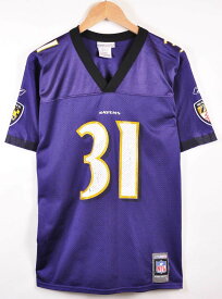 Reebok リーボック NFL Baltimore Ravens ボルチモア・レイブンズ ジャマール・ルイス フットボールシャツ ナンバリング メッシュ ユニフォーム パープル レディースL【中古】▼