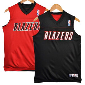 Alleson NBA Portland Trail Blazers ポートランド・トレイルブレイザーズ リバーシブル プラクティスビブス系 バスケ タンクトップ ブラック×レッド レディースM相当【中古】▼