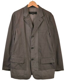 2001年 日本製 COMME des GARCONS HOMME コム・デ・ギャルソン オム テーラードジャケットスタイル 3つボタンジャケット ブラウン メンズS【中古】▼