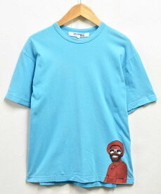 【AD2002】2000年代 日本製 JUNYA WATANABE MAN COMME des GARCONS ジュンヤワタナベ マン コム・デ・ギャルソン 半袖Tシャツ ライトブルー メンズM【中古】▼