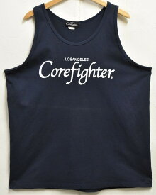 【ビッグサイズ】USA製 Corefighter コアファイター コットン タンクトップ ノースリーブ ネイビー メンズXL【中古】■