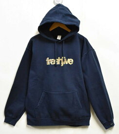 USA製 freshjive フレッシュジャイブ プルオーバー スウェット パーカ ネイビー メンズL相当【中古】■