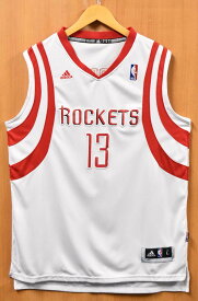 adidas アディダス NBA Houston Rockets ヒューストン・ロケッツ ジェームズ・ハーデン バスケ タンクトップ ユニフォーム ホワイト メンズL【中古】■