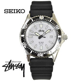【新古品・未使用品】2010年発売 STUSSY×SEIKO ステューシー×セイコー 30周年記念コラボ 腕時計 ソーラー式 ▼