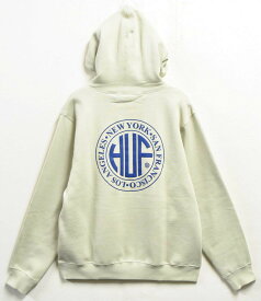 【未使用品】【展示試着品】HUF ハフ 長袖 プルオーバースウェット パーカ フーディー ベージュ系カーキ メンズM【新品】▼