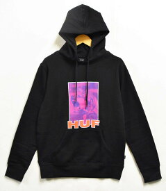 【未使用品】【展示試着品】HUF ハフ 長袖 プルオーバースウェット パーカ ブラック メンズS【新品】▼