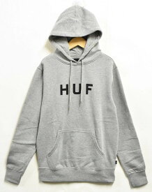 【未使用品】【展示試着品】HUF ハフ 長袖 プルオーバースウェット パーカ ロゴ ヘザーグレー メンズS【新品】▼