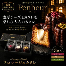 神戸北野 カヌレ｜大きいカヌレ 3種3個入 送料無料 フロマージュカヌレ 焼き菓子 クリームチーズ使用 ギフト チーズスイーツ 手土産 お取り寄せ 高級スイーツ Penheur プノール