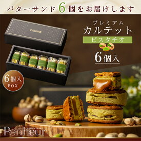 11/神戸 高級バターサンド 6個入(ピスタチオ)ギフト 送料無料 プレミアム・カルテット キャラメルサンド 詰め合わせ お取り寄せ 洋菓子 Penheur プノール 冷凍 スイーツ 人気 誕生日 ソムリエ監修 ホワイトデー