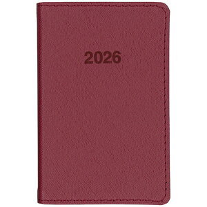 【お買い得品】博文館新社 2026年版(1月始まり) ミニ手帳 見開き2週間(週間:月曜始まり 月間:日曜始まり) レッド 774